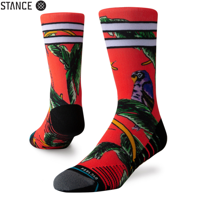 ★ただいま10％OFF割引中★【メーカー取次】STANCE スタンス TRIPICANA CREW ソックス RED M558A19TRI#RED 靴下 【キャンペーン対象外】【T】
