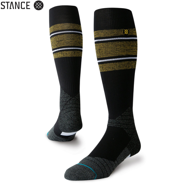 ★ただいま10％OFF割引中★【メーカー取次】STANCE スタンス DIAMOND PRO STRIPE OTC ソックス BLACK/YELLOW M759A19DMN#ORB 靴下 【キャンペーン対象外】【T】