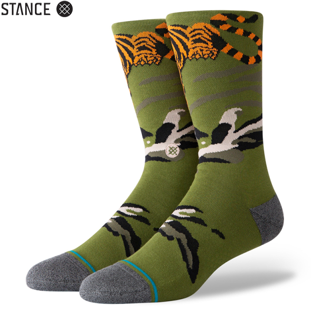 ★ただいま10％OFF割引中★【メーカー取次】STANCE スタンス BIG CAT CREW ソックス GREEN M548A20BCC#GRN 靴下 【キャンペーン対象外】【T】