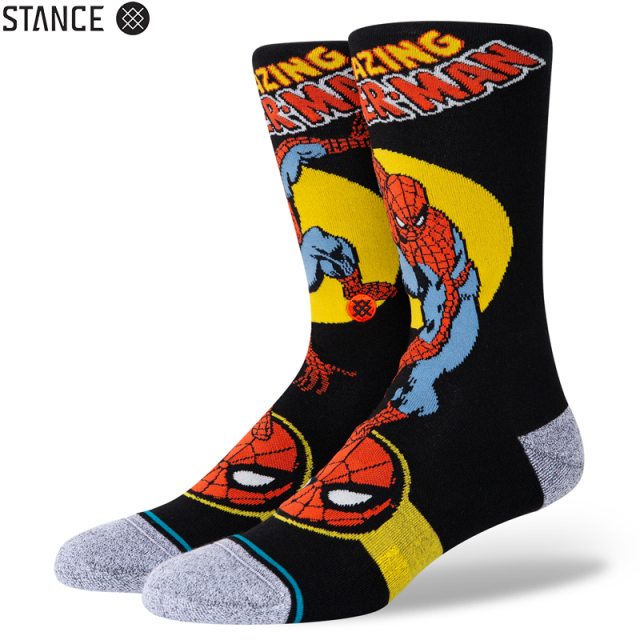 ★ただいま10％OFF割引中★【メーカー取次】STANCE スタンス SPIDER MAN MARQUEE ソックス BLACK A545A21SMQ#BLK 靴下 【キャンペーン対象外】【T】