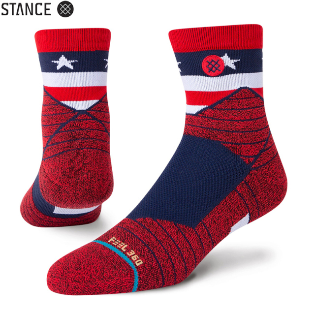 ★ただいま10％OFF割引中★【メーカー取次】STANCE スタンス AMERICAN QTR ソックス RED A459A21AMQ#RED 靴下 【キャンペーン対象外】【T】