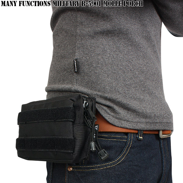 ★カートで割引対象品★多機能 ミリタリー B-5901 MOLLEポーチ　ブラック【T】