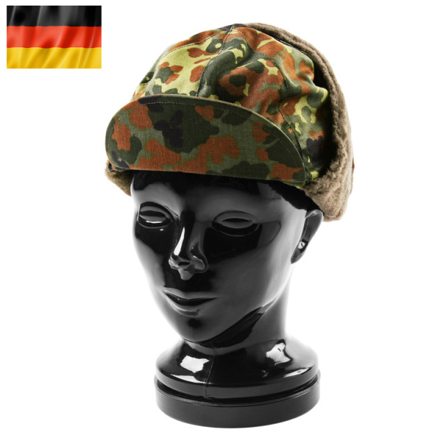 実物 新品 ドイツ軍 フレックカモ パイルキャップ【キャンペーン対象外】【T】ミリタリー