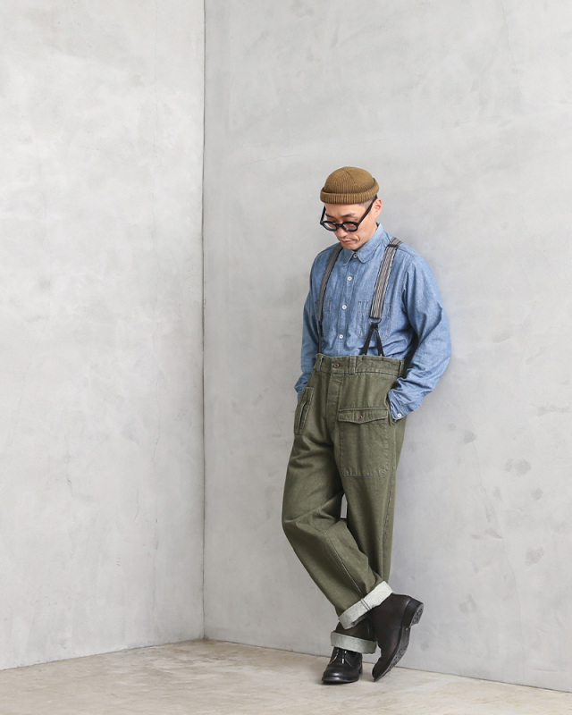 HOUSTON ヒューストン 10050 UK GREEN DENIM（グリーンデニム 