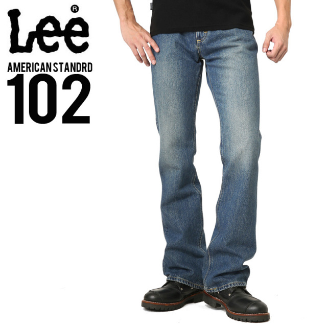Lee リー AMERICAN STANDARD 102ブーツカットデニムジーンズ 濃色ブルー(194) 【キャンペーン対象外】【T】