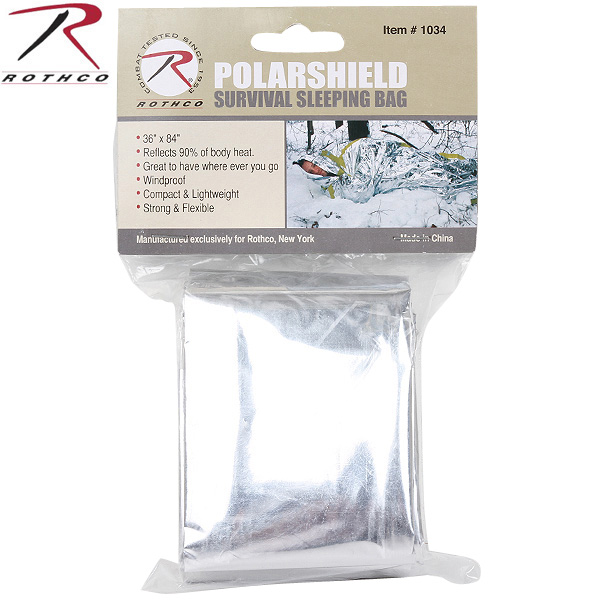 ★カートで割引対象品★ROTHCO ロスコ POLARSHIELD 寝袋式 SURVIVAL ブランケット【1034】【T】