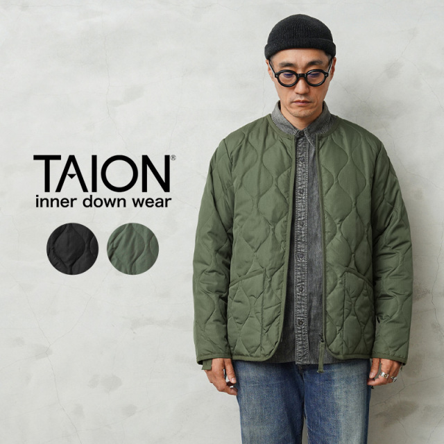 TAION ミリタリー Wジップ ダウンジャケット TAION ミリタリーVネックダブルジップダウンジャケット