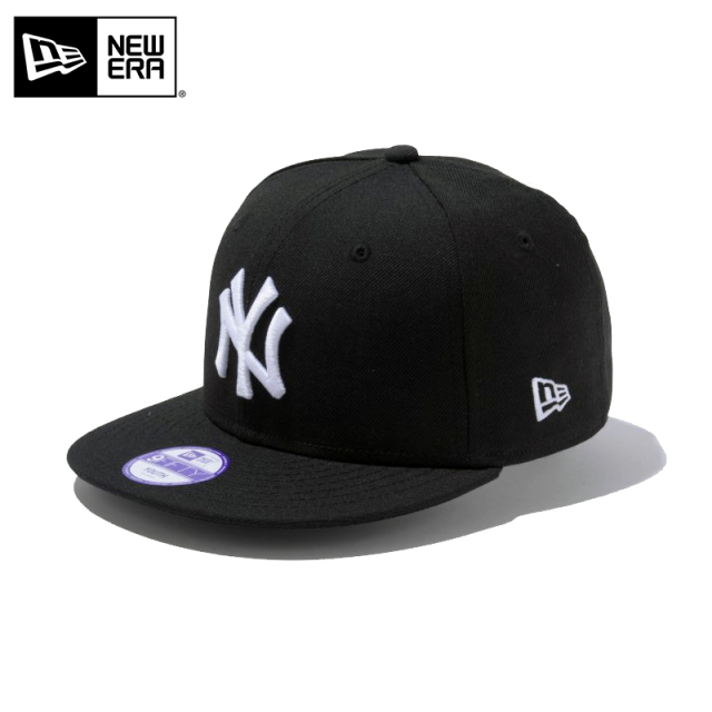 ★只今10％OFF★【メーカー取次】NEW ERA ニューエラ Youth キッズ用 9FIFTY MLB ニューヨーク ヤンキース ブラックXホワイトロゴ キャップ 14524532【R】