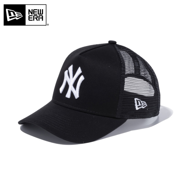 ★只今10％OFF★【メーカー取次】NEW ERA ニューエラ Youth キッズ用 9FORTY A-Frame Trucker ニューヨーク ヤンキース ブラックXホワイトロゴ キャップ 14524510【T】