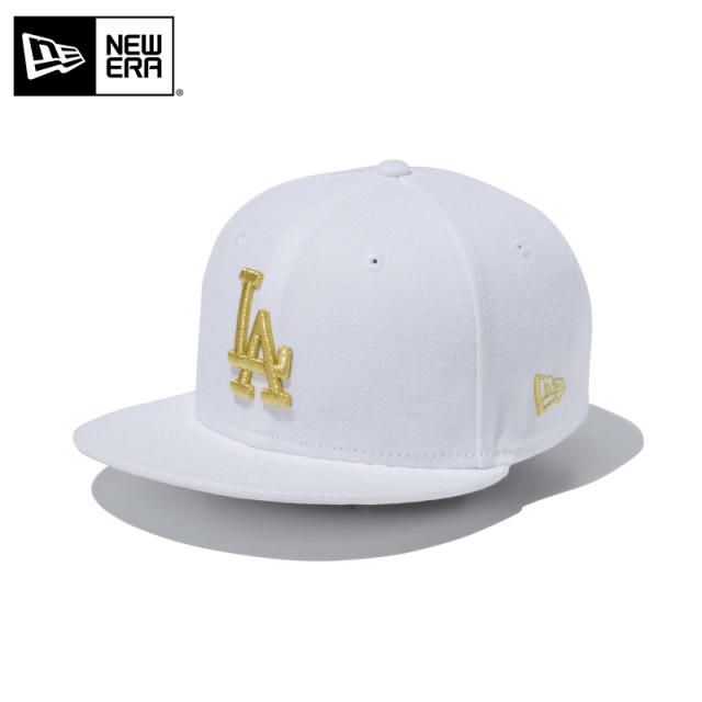 ★只今10％OFF★【メーカー取次】NEW ERA ニューエラ Youth キッズ用 9FIFTY MLB ロサンゼルス ドジャース ホワイトXゴールドロゴ 11433968 キャップ 帽子【Sx】【T】