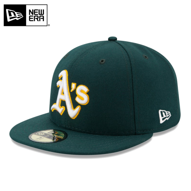 ★只今10％OFF★【メーカー取次】NEW ERA ニューエラ 59FIFTY MLB On-Field オークランド・アスレチックス グリーン キャップ 14524862【T】