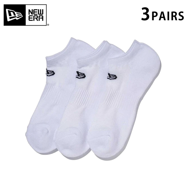 ★只今10％OFF★【メーカー取次】NEW ERA ニューエラ ソックス ショート ３ペア ホワイト 14518166【T】