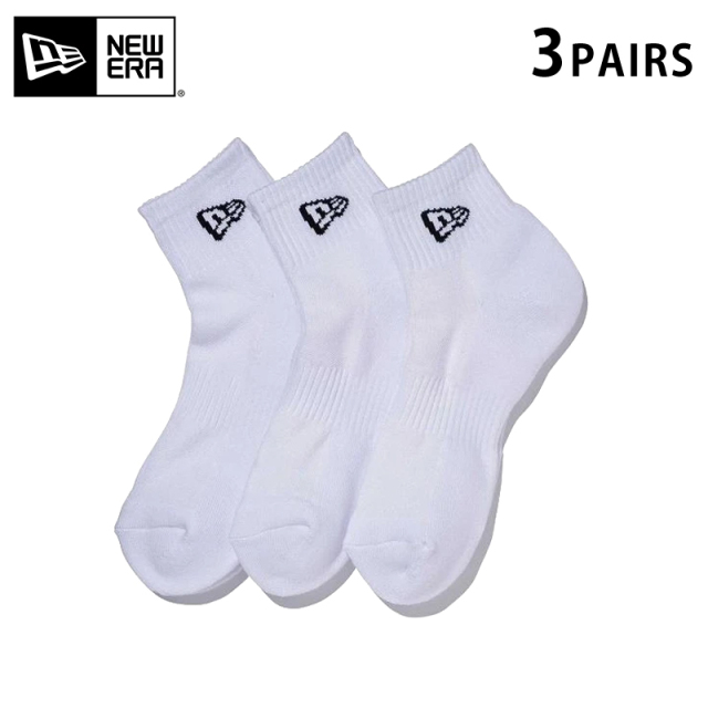 ★只今10％OFF★【メーカー取次】NEW ERA ニューエラ ソックス アンクル ３ペア ホワイト 14518186【T】