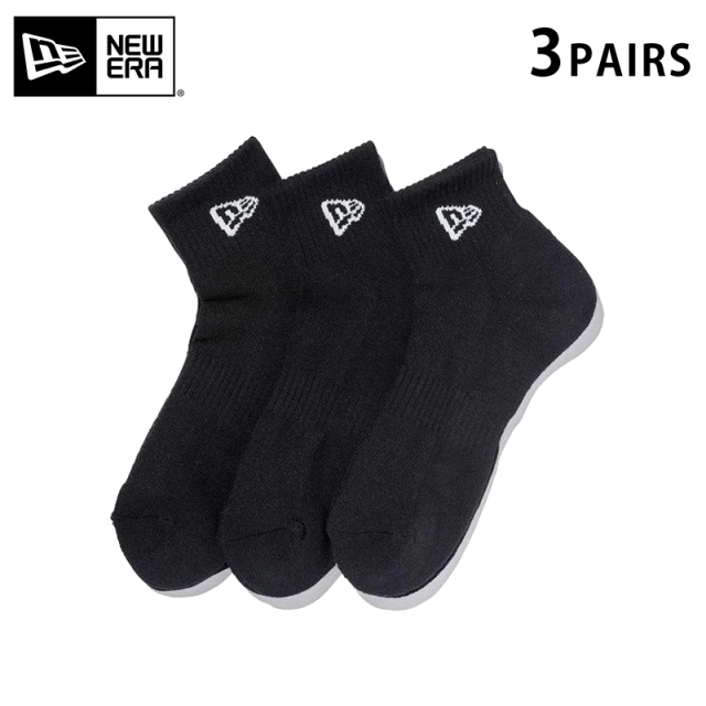 ★只今10％OFF★【メーカー取次】NEW ERA ニューエラ ソックス アンクル ３ペア ブラック 14518191【T】