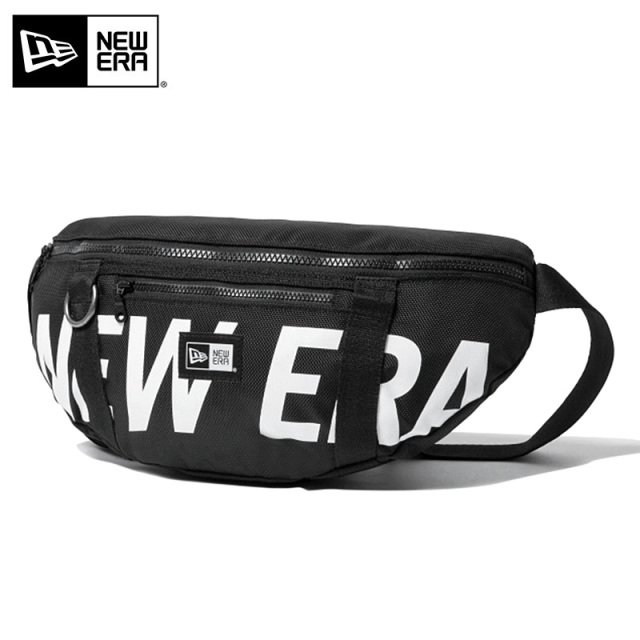 ★只今10％OFF★【即日出荷対応】NEW ERA ニューエラ 11901462 ウェストバッグ 2L プリントロゴ ブラック×ホワイト ウエストバッグ【Sx】【T】