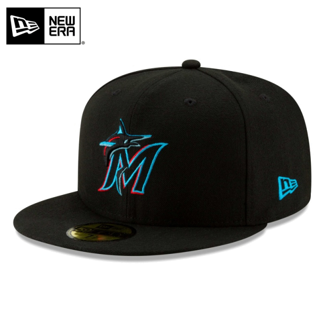 ★只今10％OFF★【メーカー取次】NEW ERA ニューエラ 59FIFTY MLB On-Field マイアミ・マーリンズ ブラック キャップ 14524874【T】