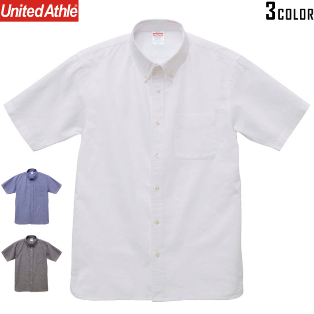 ★カートで割引対象品★【メーカー取次】 United Athle ユナイテッドアスレ オックスフォード ボタンダウン ショートスリーブ シャツ [1268]【T】