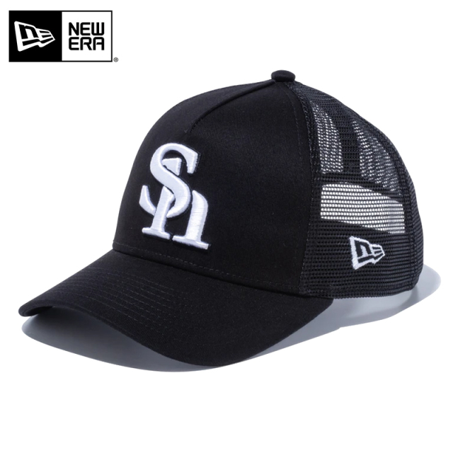 ★只今10％OFF★【メーカー取次】NEW ERA ニューエラ Youth キッズ用 9FORTY A-Frame Trucker 福岡ソフトバンクホークス ブラック キャップ 14524501【R】
