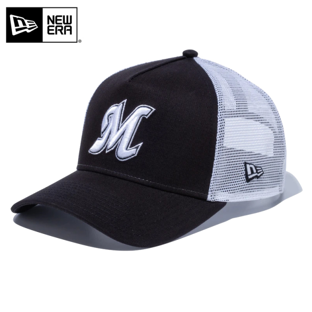 ★只今10％OFF★【メーカー取次】NEW ERA ニューエラ 9FORTY A-Frame Trucker NPB 千葉ロッテマリーンズ ブラックXホワイト キャップ 14524981【T】