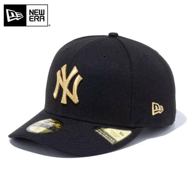 ★只今10％OFF★【メーカー取次】NEW ERA ニューエラ MLB Pre-Curved 59FIFTY ニューヨーク・ヤンキース ブラックXゴールド キャップ 14524604【T】