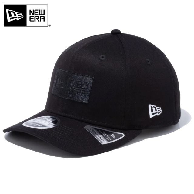 ★只今10％OFF★【メーカー取次】NEW ERA ニューエラ 9FIFTY Stretch Snap ストレッチスナップ ボックスロゴ ブラックXブラック キャップ 14524916【T】