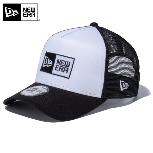 ★只今10％OFF★【メーカー取次】NEW ERA ニューエラ 9FORTY A-Frame トラッカー ボックスロゴ ブラックXホワイト キャップ 14525000【T】