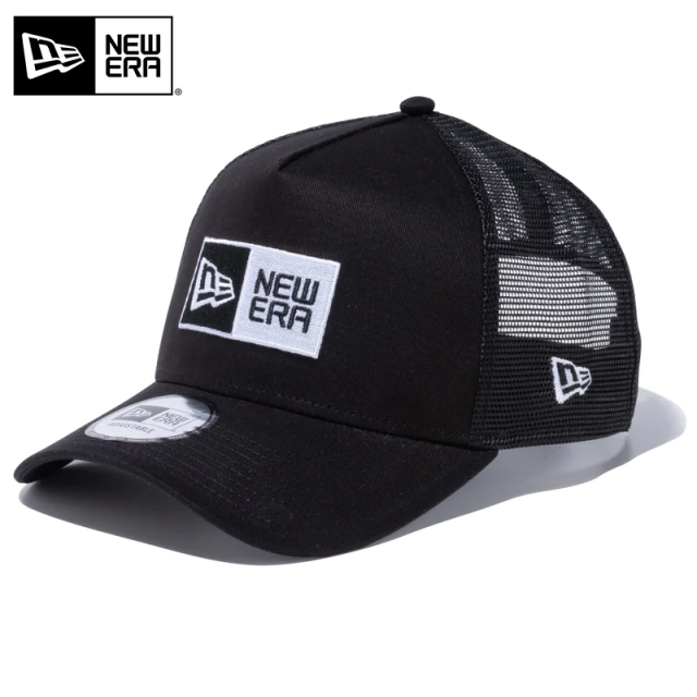 ★只今10％OFF★【メーカー取次】NEW ERA ニューエラ 9FORTY A-Frame トラッカー ボックスロゴ ブラック キャップ 14525001【T】