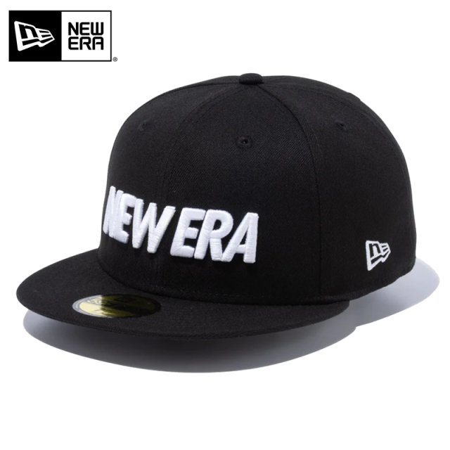 ★只今10％OFF★【メーカー取次】NEW ERA ニューエラ 59FIFTY ワードマークロゴ ブラック キャップ 14525160【T】