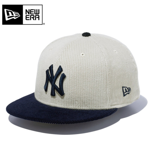 【即日出荷対応】NEW ERA ニューエラ 13751134 59FIFTY MLB コーデュロイ ニューヨーク・ヤンキース ライトベージュ ネイビーバイザー キャップ【キャンペーン対象外】【T】