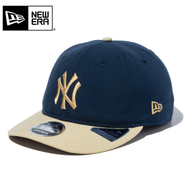 【即日出荷対応】NEW ERA ニューエラ 14109446 RC 9FIFTY Curved Visor Vintage Nylon ニューヨーク・ヤンキース ネイビー ベージュバイザーキャップ【キャンペーン対象外】【T】