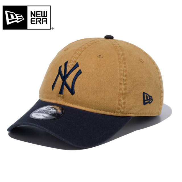 【即日出荷対応】NEW ERA ニューエラ 14109836 9TWENTY MLB Washed Duck ニューヨーク・ヤンキース ライトブロンズ ネイビーバイザーキャップ【キャンペーン対象外】【T】