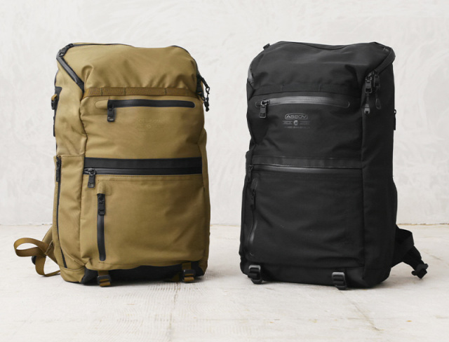 AS2OV アッソブ 141612 WATER PROOF CORDURA 305D ROUND ZIP BACKPACK 