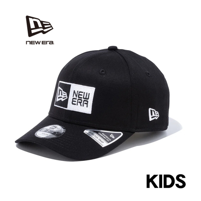 ★只今10％OFF★【メーカー取次】NEW ERA ニューエラ 14524524 キッズ Youth 9FIFTY ストレッチスナップ ボックスロゴ ブラック キャップ【キャンペーン対象外】【T】