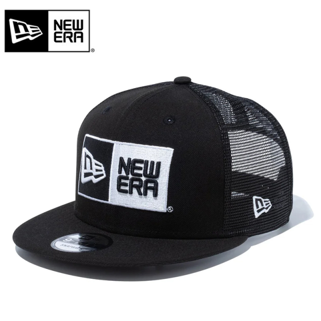 ★只今10％OFF★【メーカー取次】NEW ERA ニューエラ 14524908 9FIFTY トラッカー ボックスロゴ ブラック × ホワイト キャップ【キャンペーン対象外】【T】