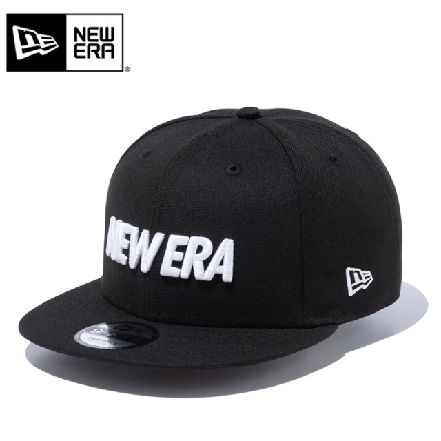 ★只今10％OFF★【メーカー取次】NEW ERA ニューエラ 14524928 9FIFTY ワードマークロゴ ブラック × ホワイト キャップ【キャンペーン対象外】【T】