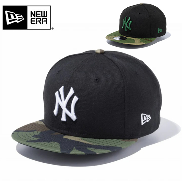 ★只今10％OFF★【メーカー取次】NEW ERA ニューエラ 9FIFTY ニューヨーク・ヤンキース ウッドランドカモバイザー キャップ【キャンペーン対象外】【T】