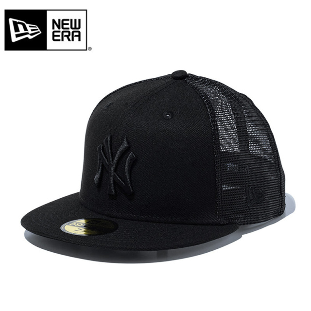 ★只今10％OFF★【メーカー取次】NEW ERA ニューエラ 14525152 59FIFTY トラッカー ニューヨーク・ヤンキース ブラック × ブラック キャップ【キャンペーン対象外】【T】