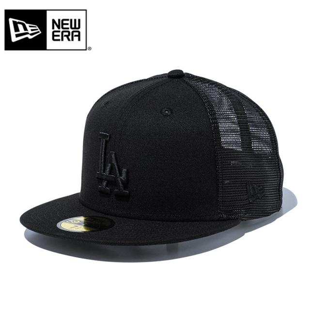 ★只今10％OFF★【メーカー取次】NEW ERA ニューエラ 14525156 59FIFTY トラッカー ロサンゼルス・ドジャース ブラック × ブラック キャップ【キャンペーン対象外】【T】