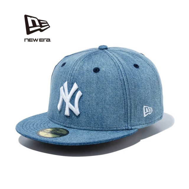 【メーカー取次】NEW ERA ニューエラ 14525199 59FIFTY ニューヨーク・ヤンキース ウォッシュドデニム×ホワイト キャップ【キャンペーン対象外】【R】