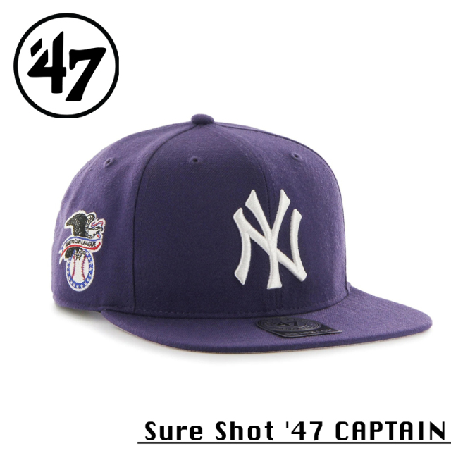 ★カートで割引対象品★【メーカー取次】’47 Brand フォーティーセブン・ブランド 14751123 47 CAPTAIN Sure Shot ニューヨーク・ヤンキース パープル【Sx】【R】