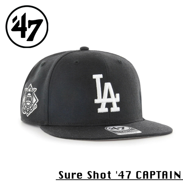 ★カートで割引対象品★【メーカー取次】’47 Brand フォーティーセブン・ブランド 14751129 47 CAPTAIN Sure Shot ロサンゼルス・ドジャース ブラック×ホワイト【Sx】【R】