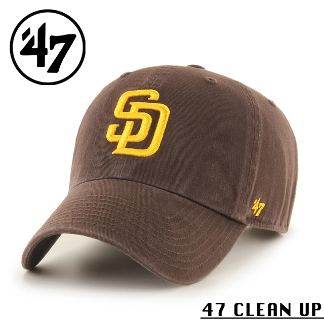 【メーカー取次】’47 Brand フォーティーセブン・ブランド 14751153 47 CLEAN UP サンディエゴ・パドレス キャップ ブラウン【Sx】【R】