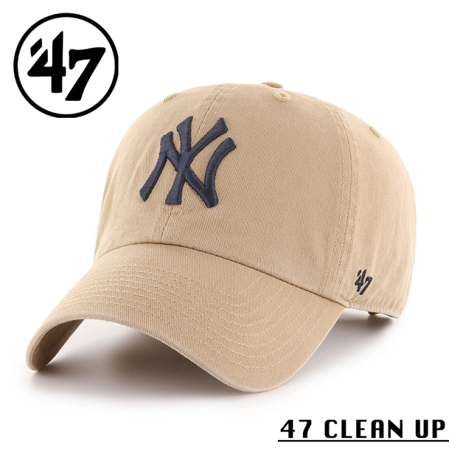 ★カートで割引対象品★【メーカー取次】’47 Brand フォーティーセブン・ブランド 14751166 47 CLEAN UP ニューヨーク・ヤンキース カーキ【Sx】【R】