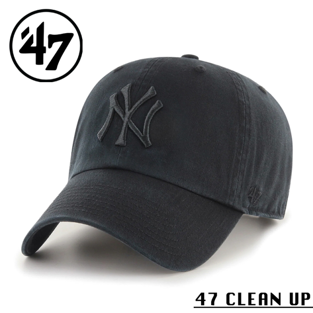 ★カートで割引対象品★【メーカー取次】’47 Brand フォーティーセブン・ブランド 14751170 47 CLEAN UP ニューヨーク・ヤンキース ブラック【Sx】【R】