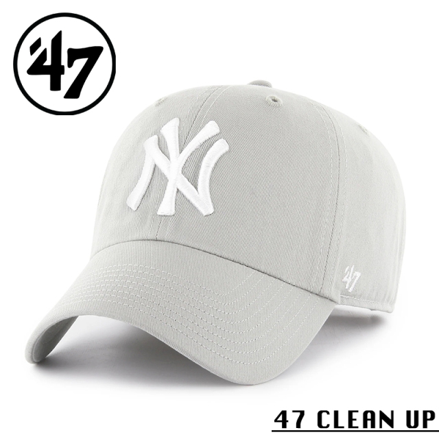 ★カートで割引対象品★【メーカー取次】’47 Brand フォーティーセブン・ブランド 14751186 47 CLEAN UP ニューヨーク・ヤンキース グレー【Sx】【R】