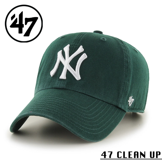 ★カートで割引対象品★【メーカー取次】’47 Brand フォーティーセブン・ブランド 14751187 47 CLEAN UP ニューヨーク・ヤンキース ダークグリーン【Sx】【R】