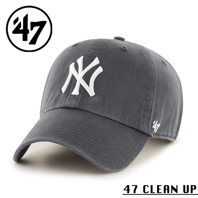 ★カートで割引対象品★【メーカー取次】’47 Brand フォーティーセブン・ブランド 14751188 47 CLEAN UP ニューヨーク・ヤンキース チャコール【Sx】【R】