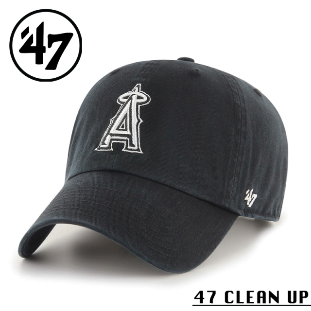 ★カートで割引対象品★【メーカー取次】’47 Brand フォーティーセブン・ブランド 14751230 47 CLEAN UP ロサンゼルス・エンゼルス キャップ ブラック【Sx】【R】