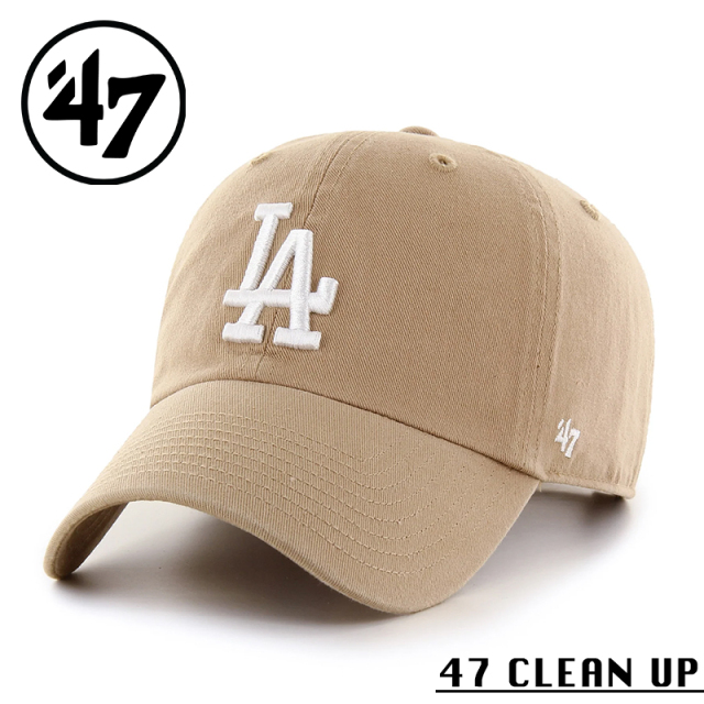 ★カートで割引対象品★【メーカー取次】’47 Brand フォーティーセブン・ブランド 14751255 47 CLEAN UP ノーループラベル ロサンゼルス・ドジャース カーキ【Sx】【R】