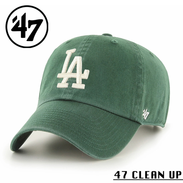 ★カートで割引対象品★【メーカー取次】’47 Brand フォーティーセブン・ブランド 14751258 47 CLEAN UP ノーループラベル ロサンゼルス・ドジャース ダークグリーン【Sx】【R】